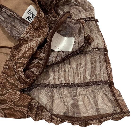 Princess Polly Snakeskin Print Margie Top - Brown - US 6 - Picture 10 of 15